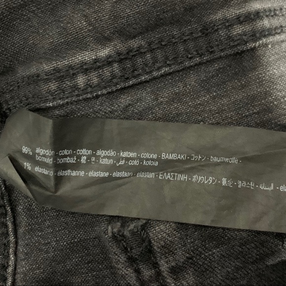 Zara Mid Rise Skinny Fit Raw Hem Distressed Jeans Vintage Black Wash Size 6 EUC - Picture 12 of 12